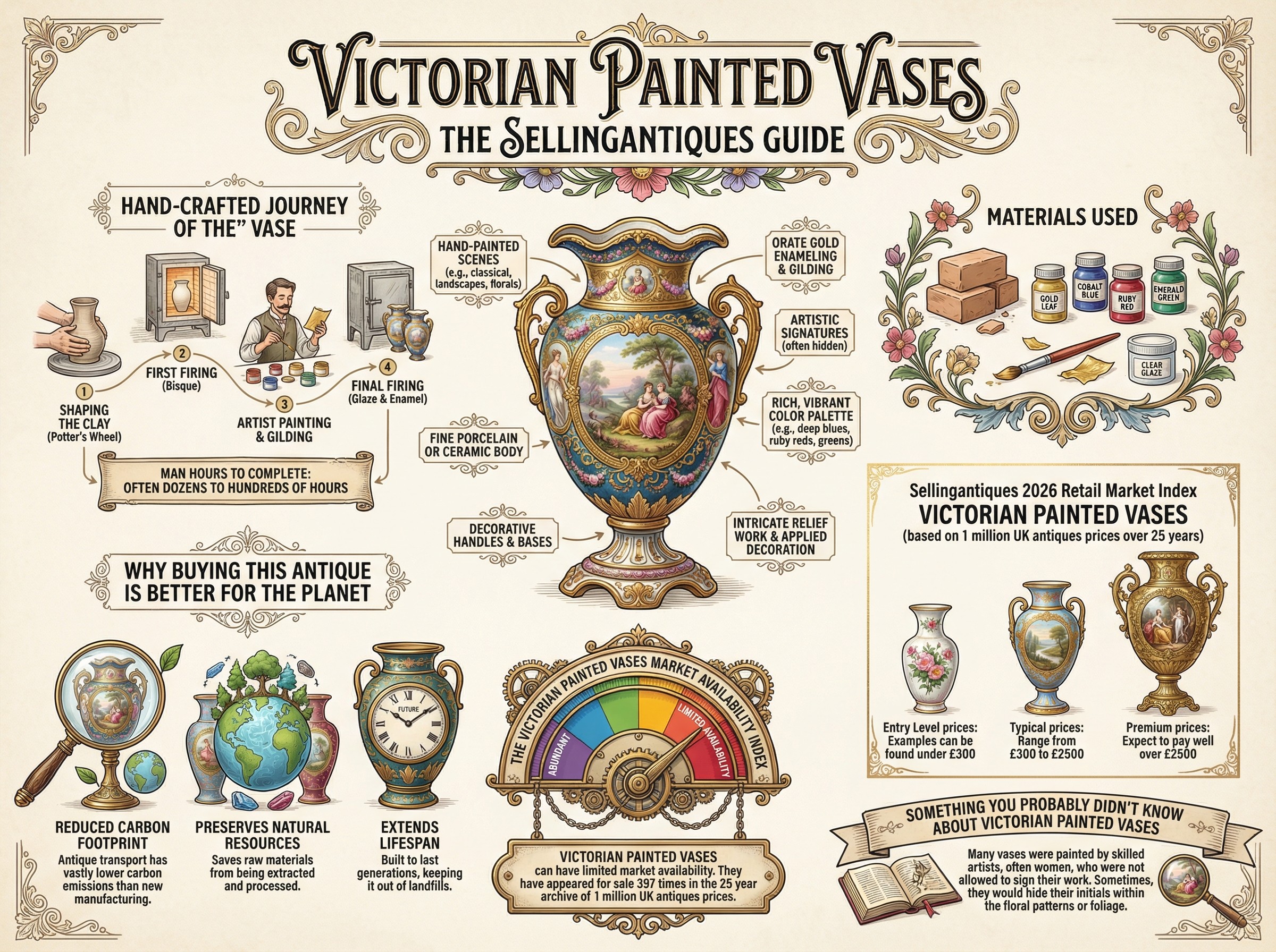 Victorian Painted Vases Guide Infographic