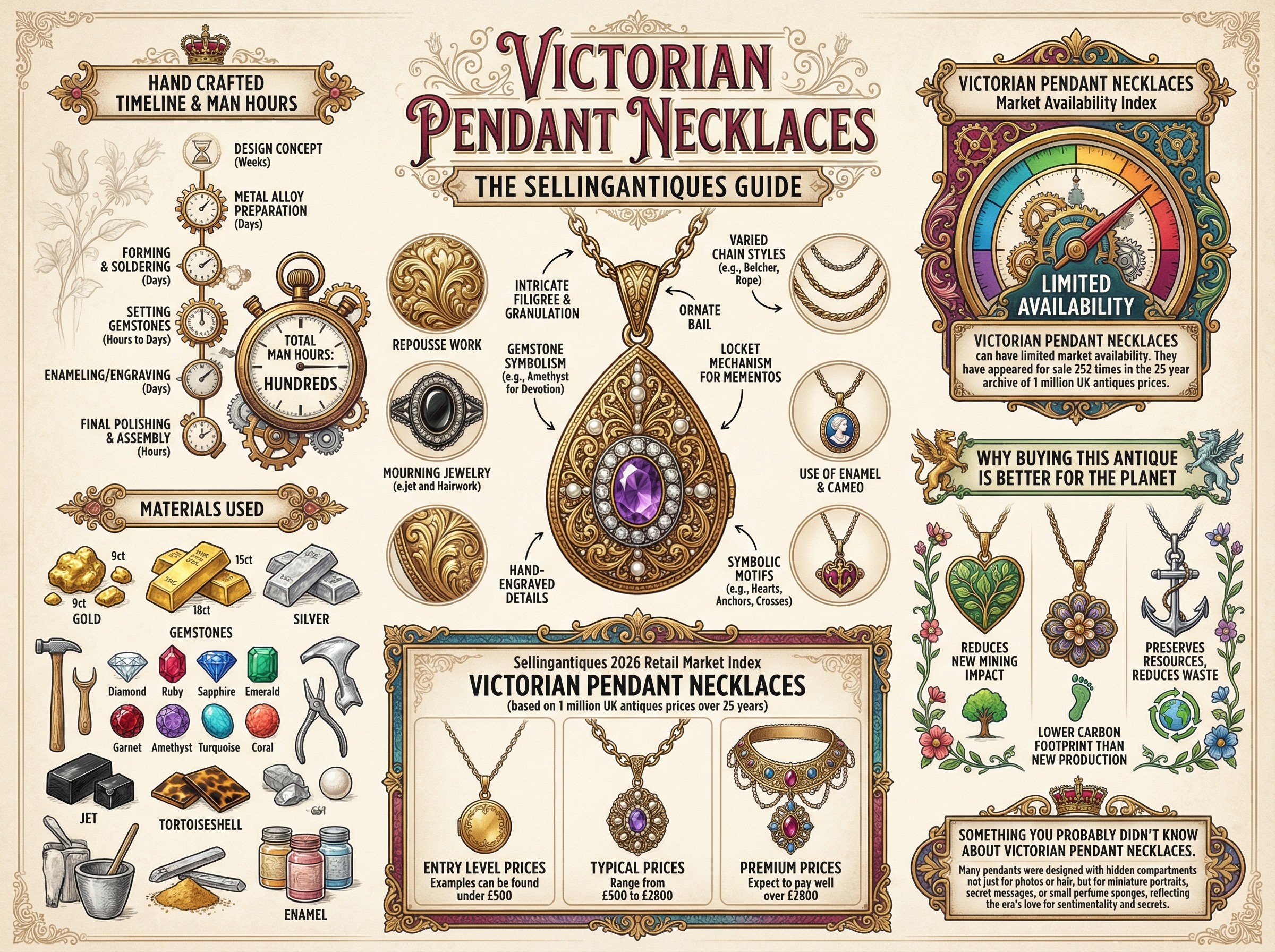 Victorian Pendant Necklaces Guide Infographic