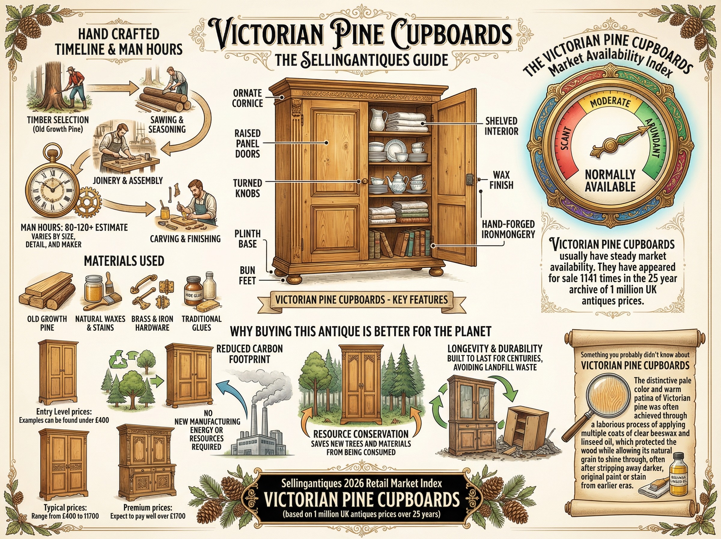 Victorian Pine Cupboards Guide Infographic