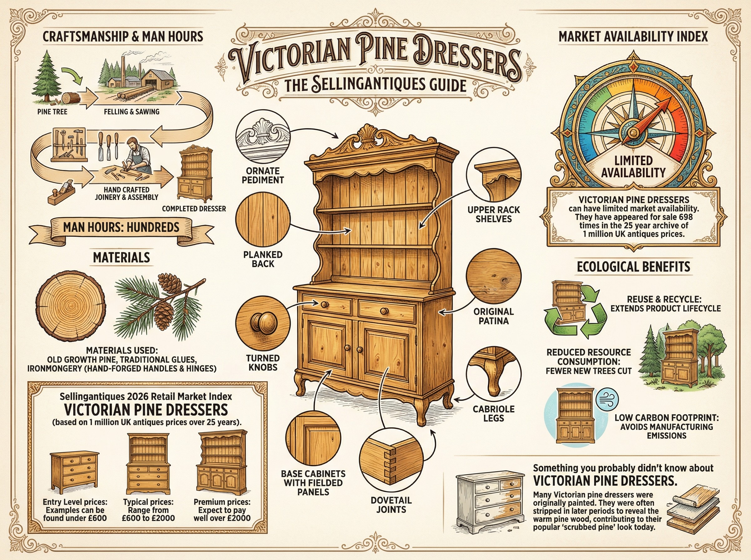 Victorian Pine Dressers Guide Infographic