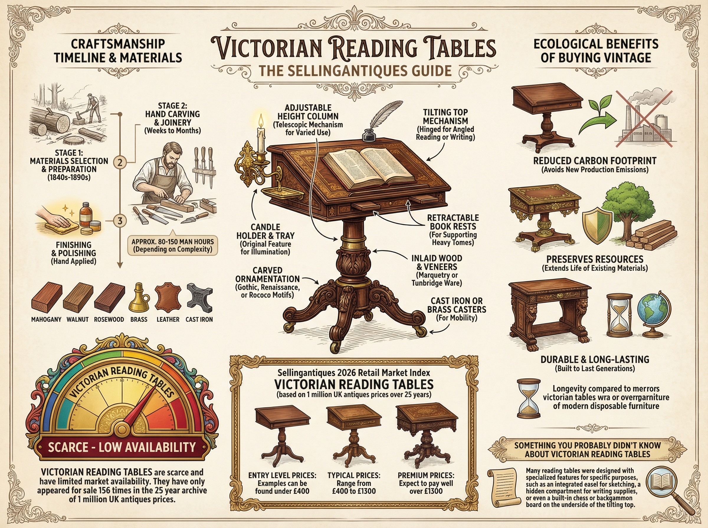 Victorian Reading Tables Guide Infographic