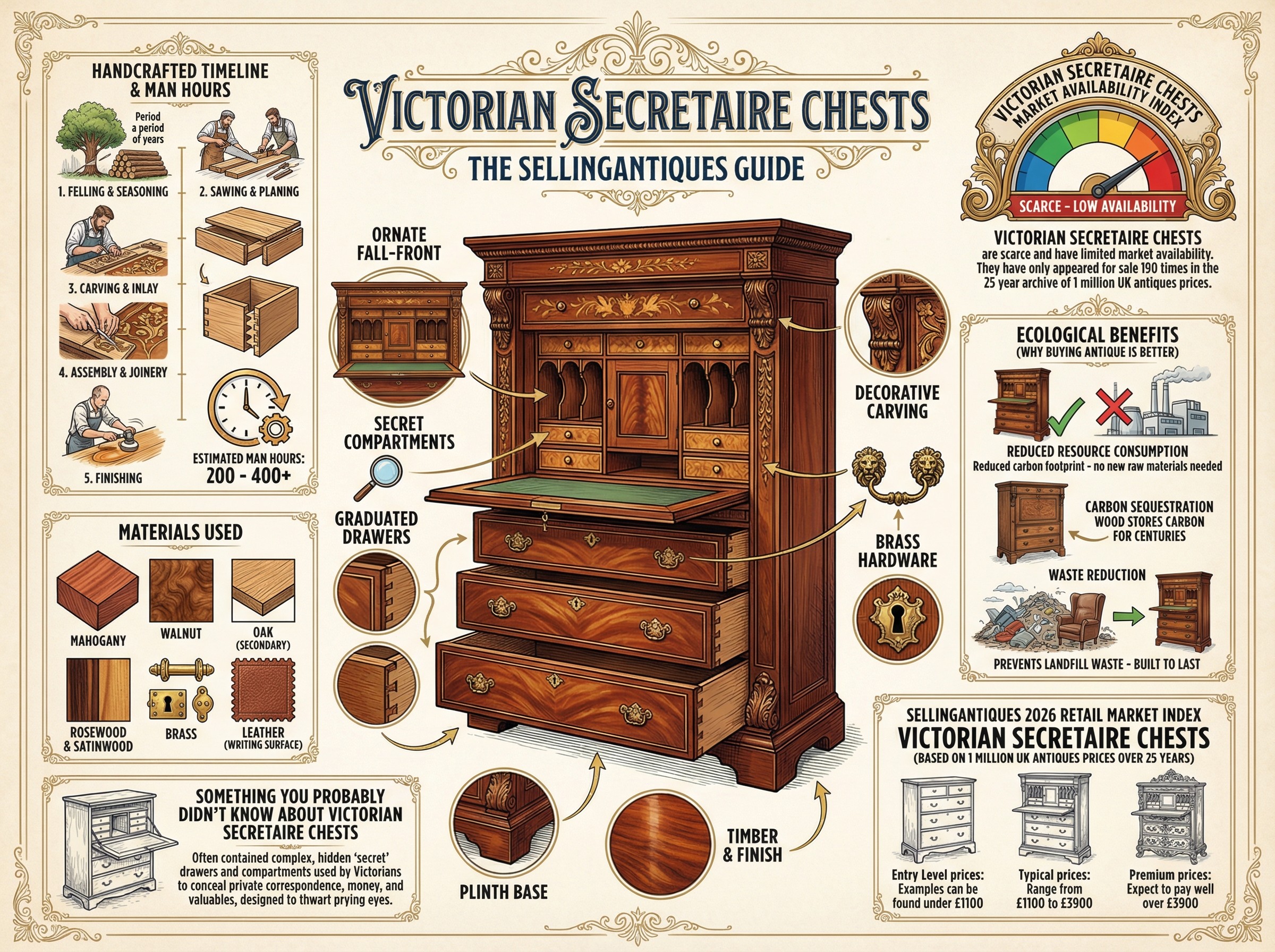 Victorian Secretaire Chests Guide Infographic