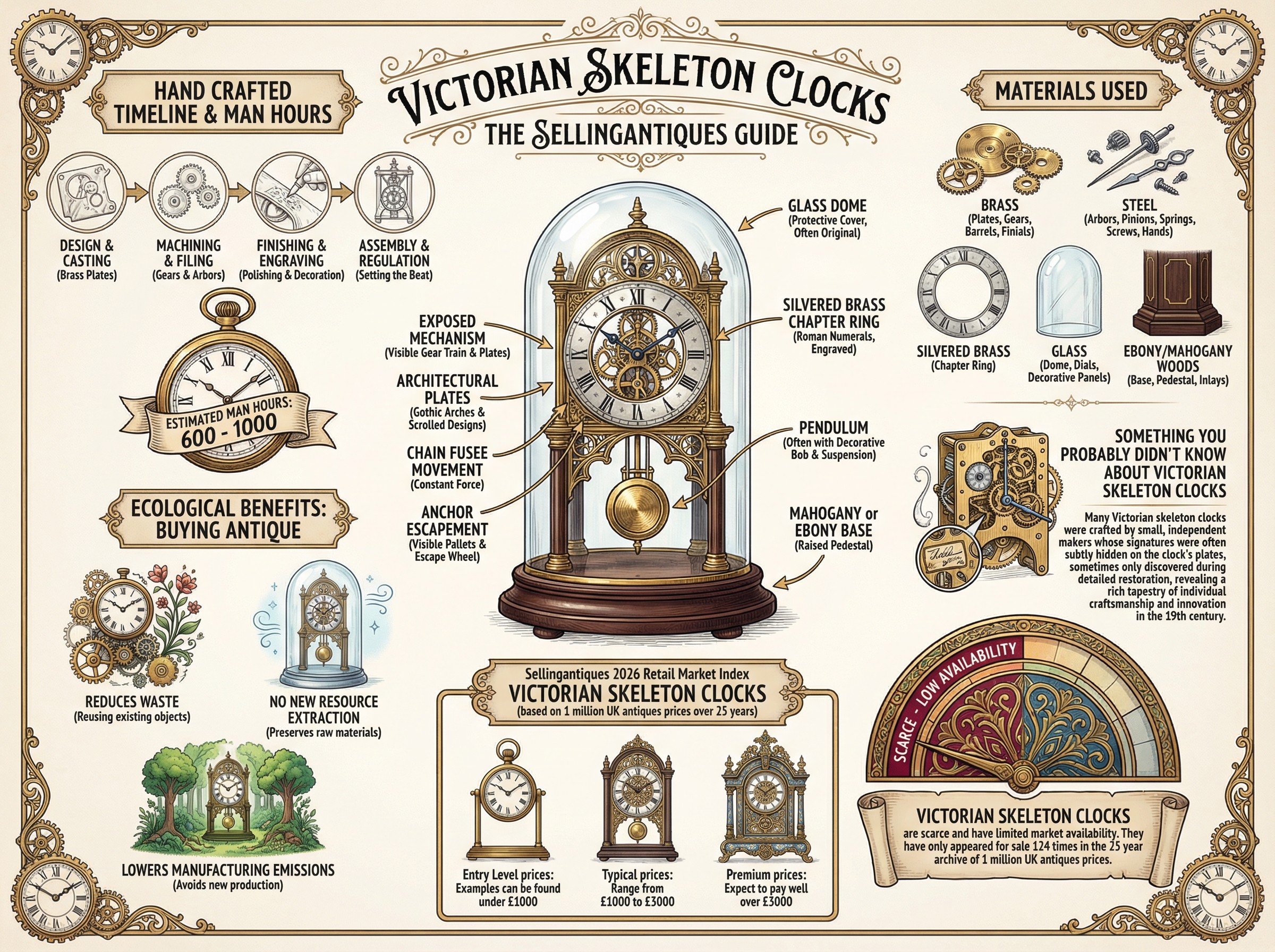 Victorian Skeleton Clocks Guide Infographic