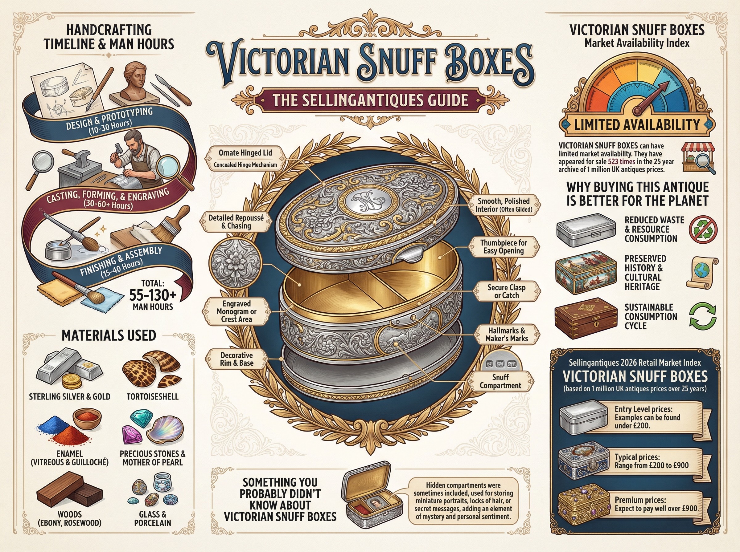 Victorian Snuff Boxes Guide Infographic