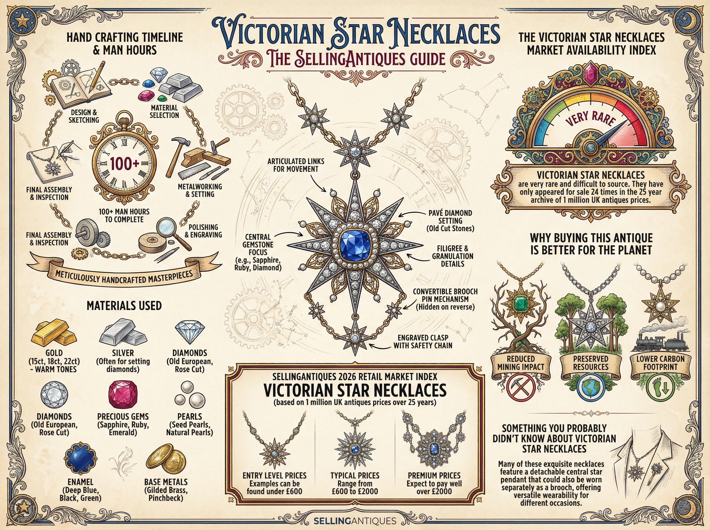 Victorian Star Necklaces Guide Infographic