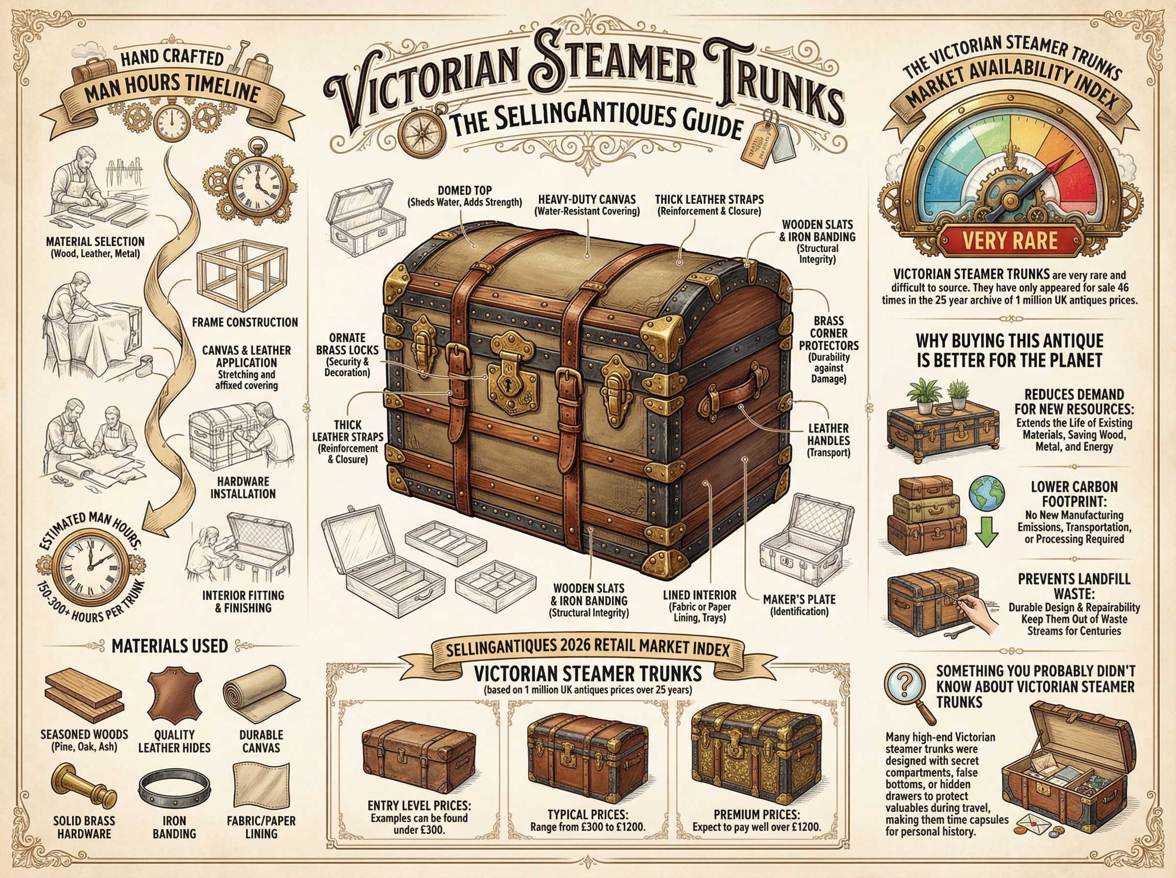 Victorian Steamer Trunks Guide Infographic