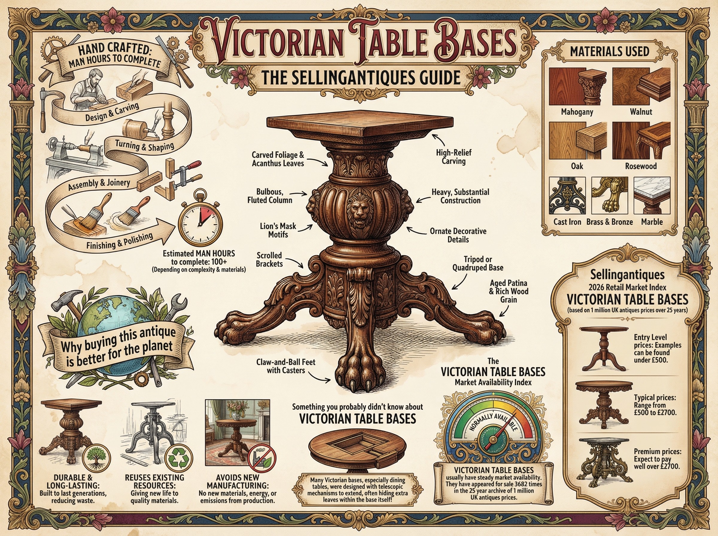 Victorian Table Bases Guide Infographic