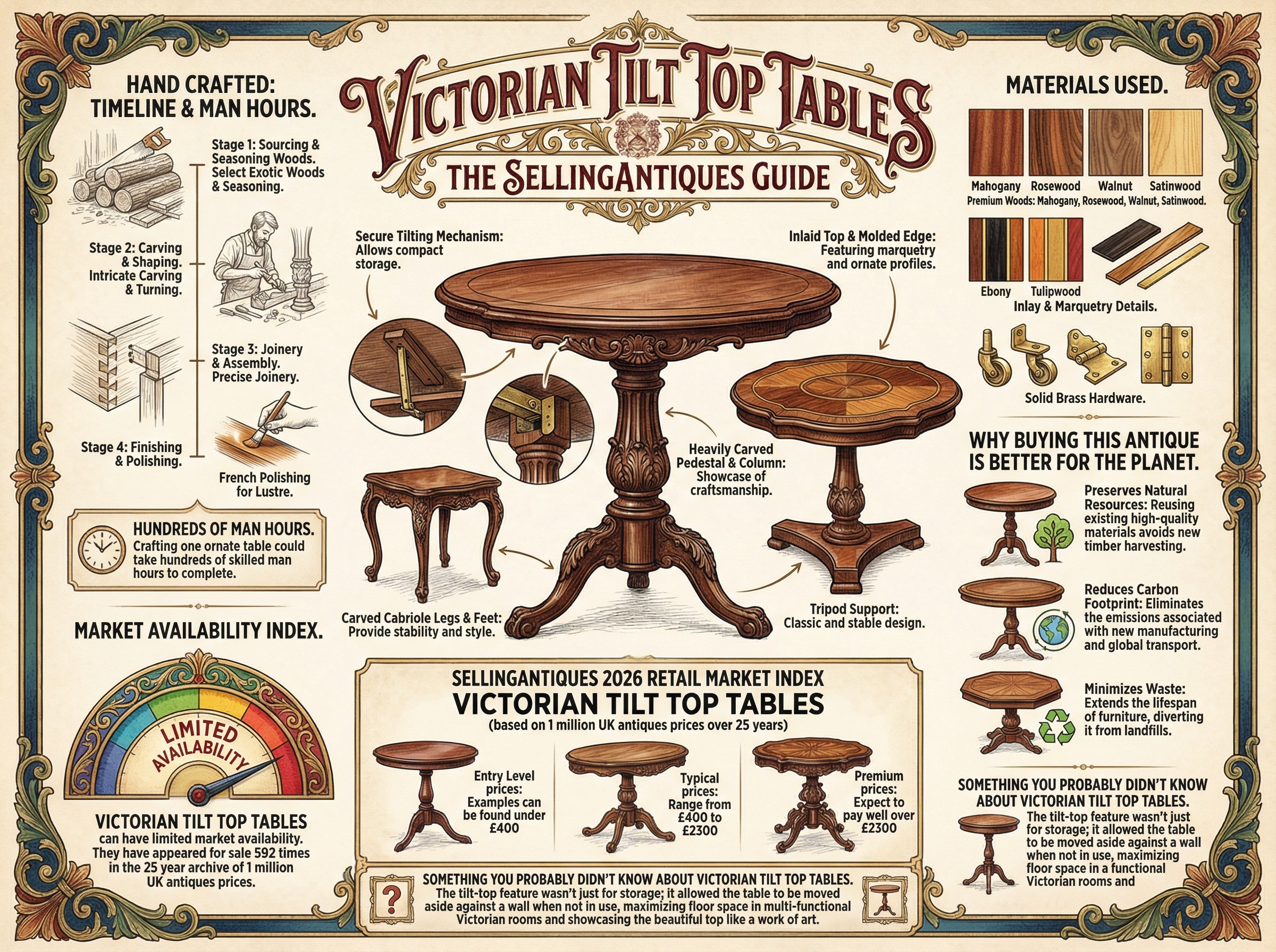 Victorian Tilt Top Tables Guide Infographic