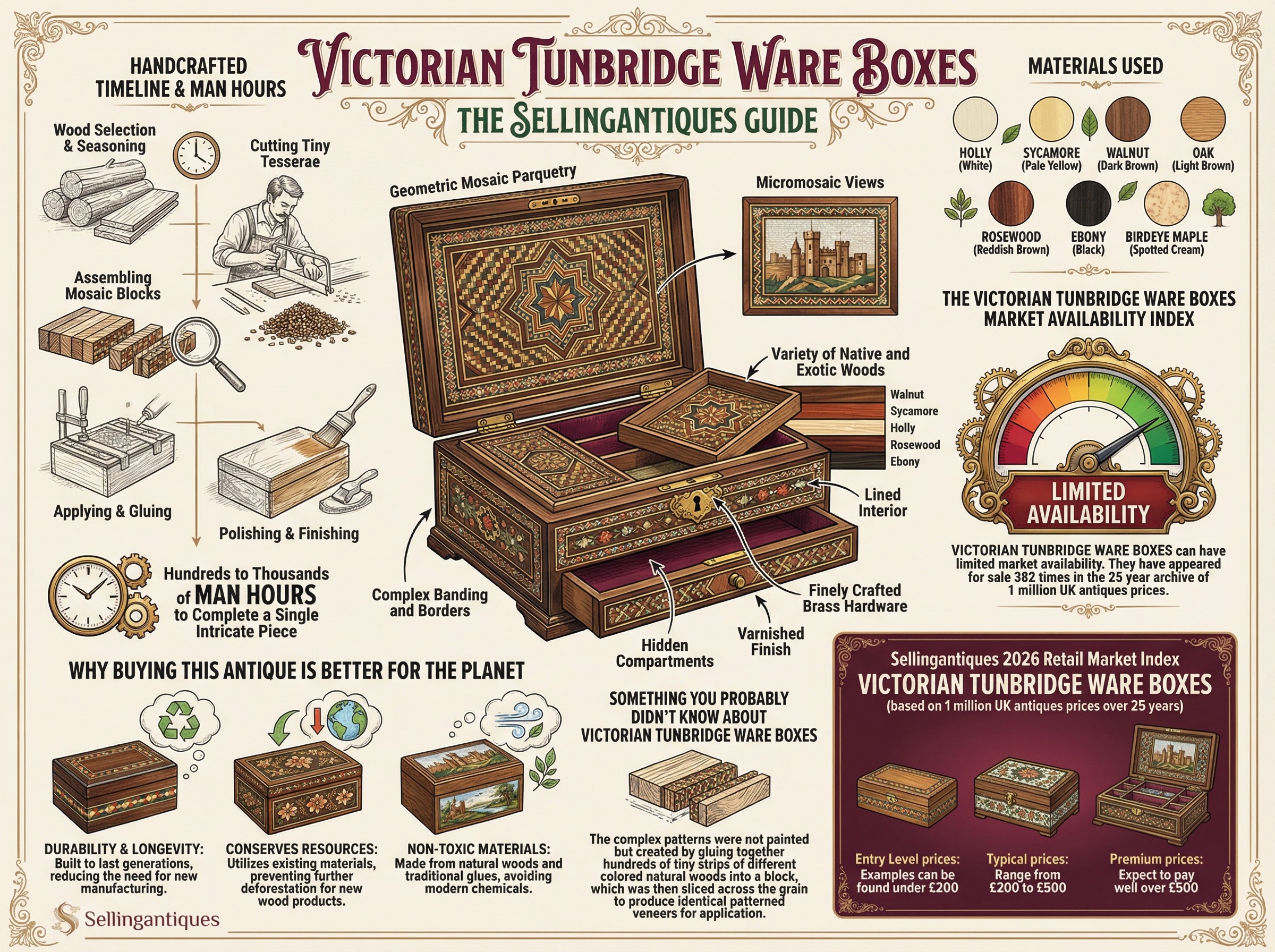 Victorian Tunbridge Ware Boxes Guide Infographic
