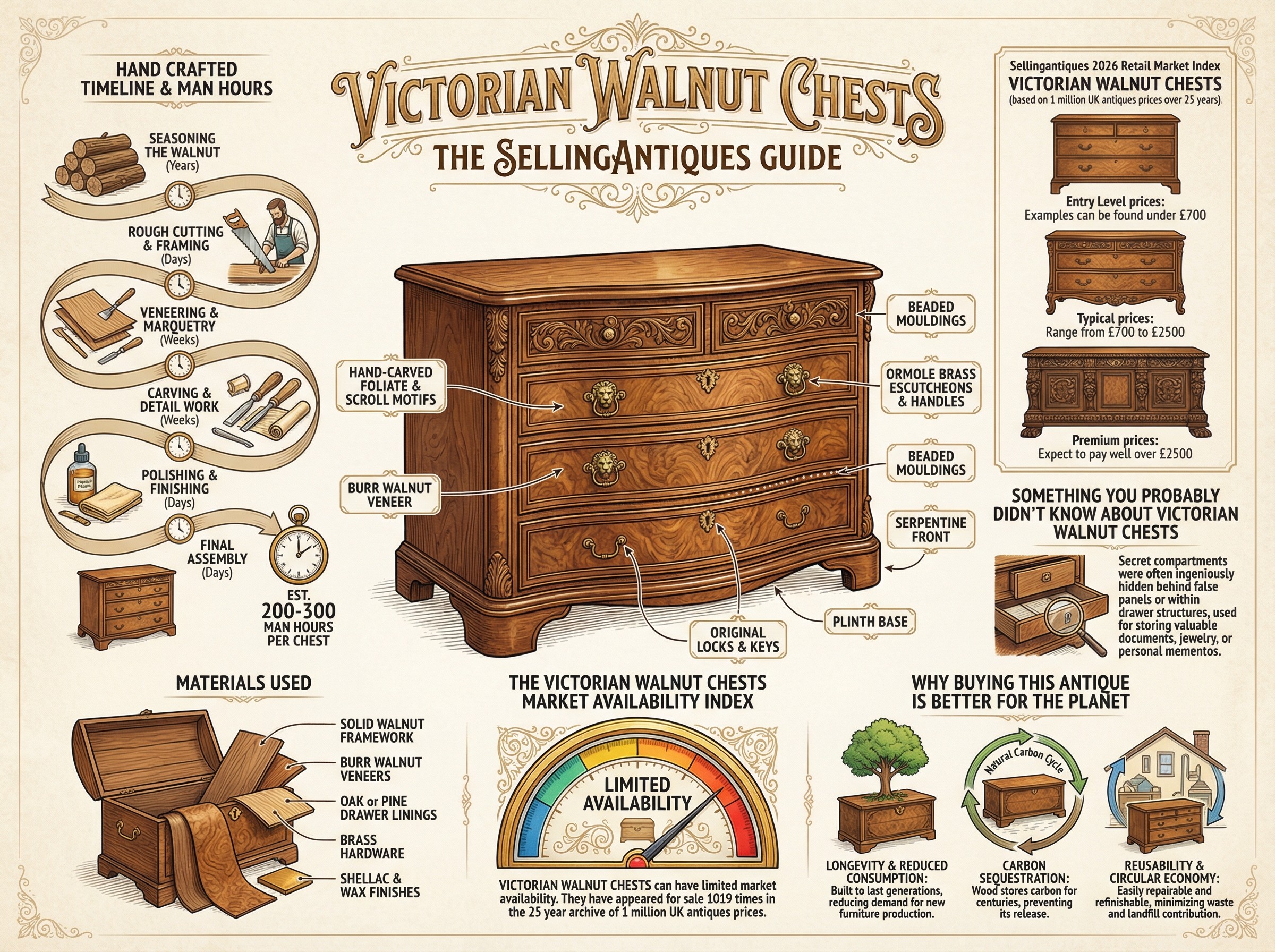 Victorian Walnut Chests Guide Infographic