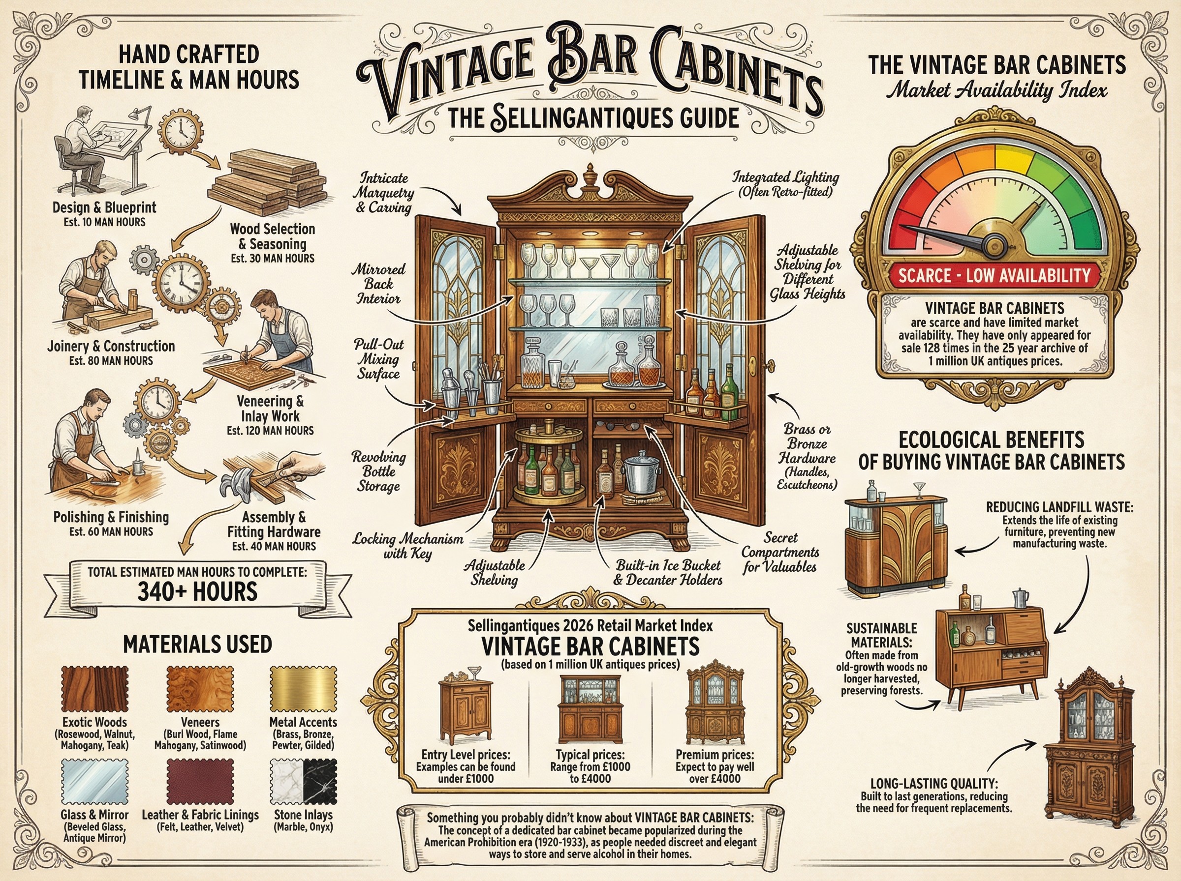 Vintage Bar Cabinets Guide Infographic
