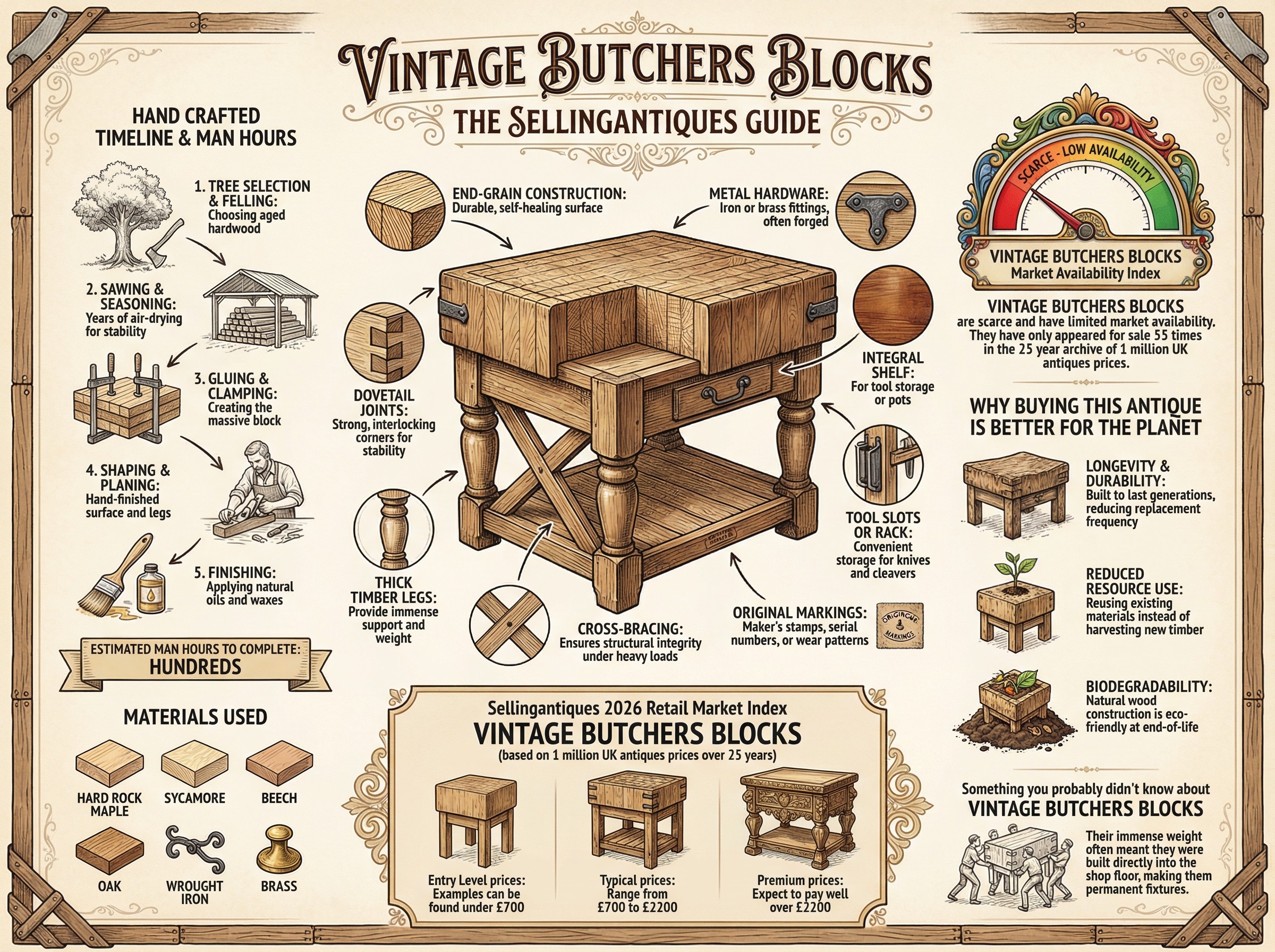 Vintage Butchers Blocks Guide Infographic