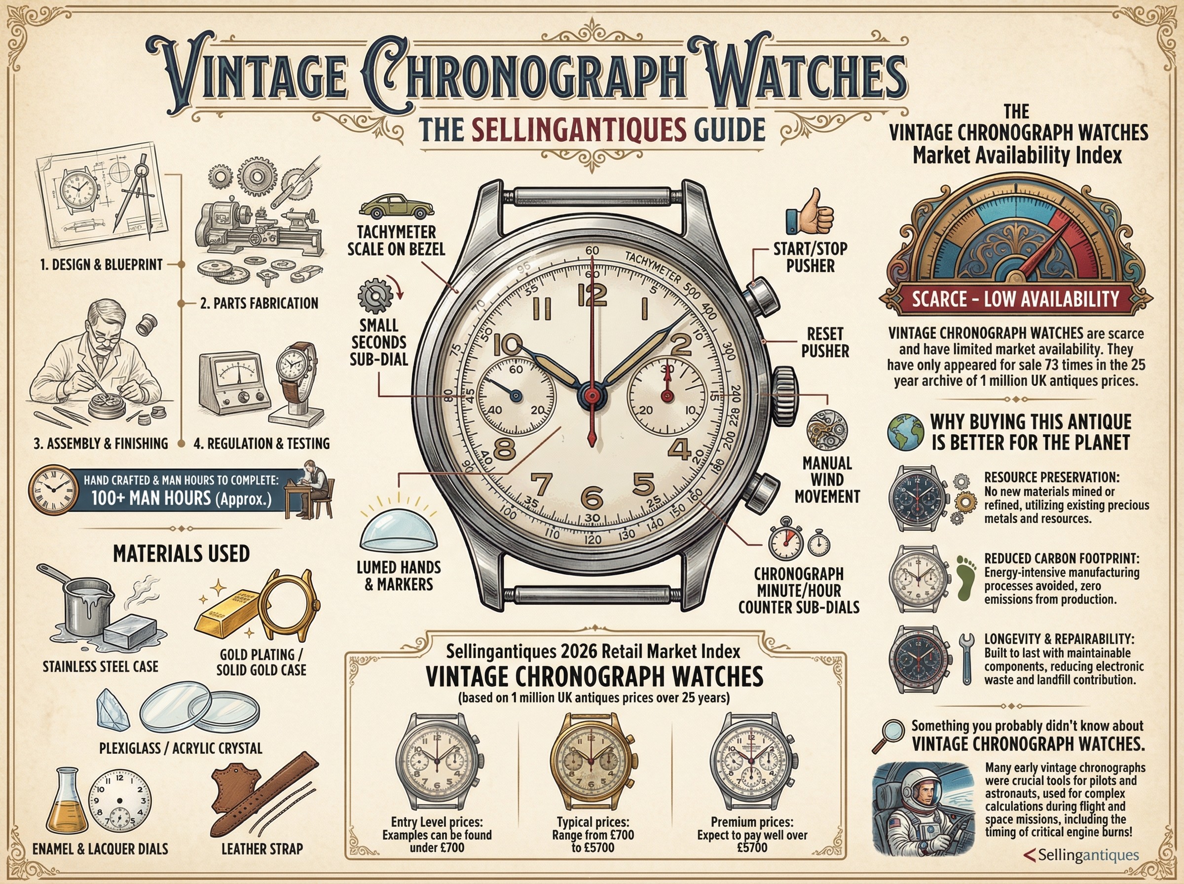 Vintage Chronograph Watches Guide Infographic