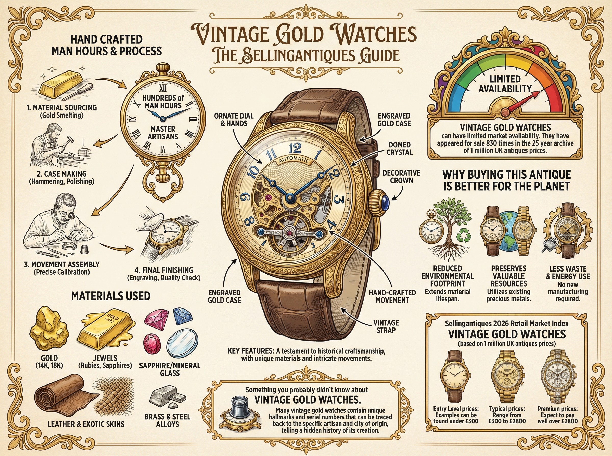 Vintage Gold Watches Guide Infographic