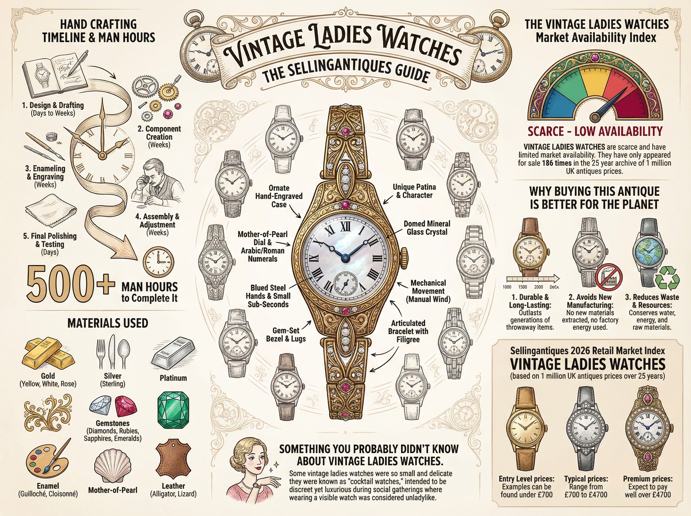 Vintage Ladies Watches Guide Infographic