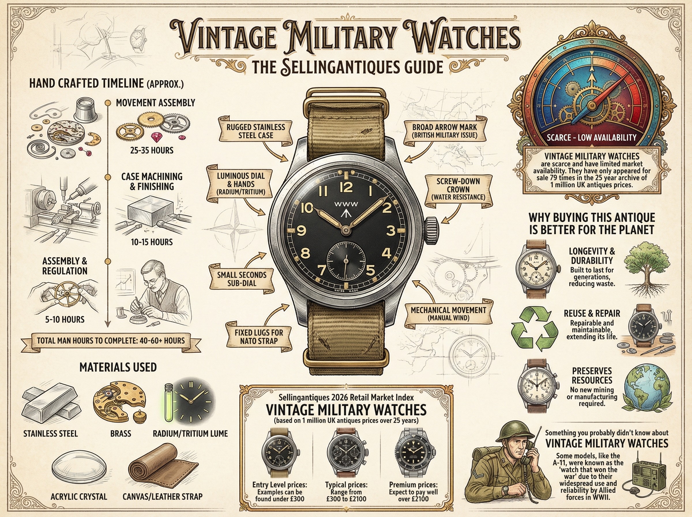 Vintage Military Watches Guide Infographic