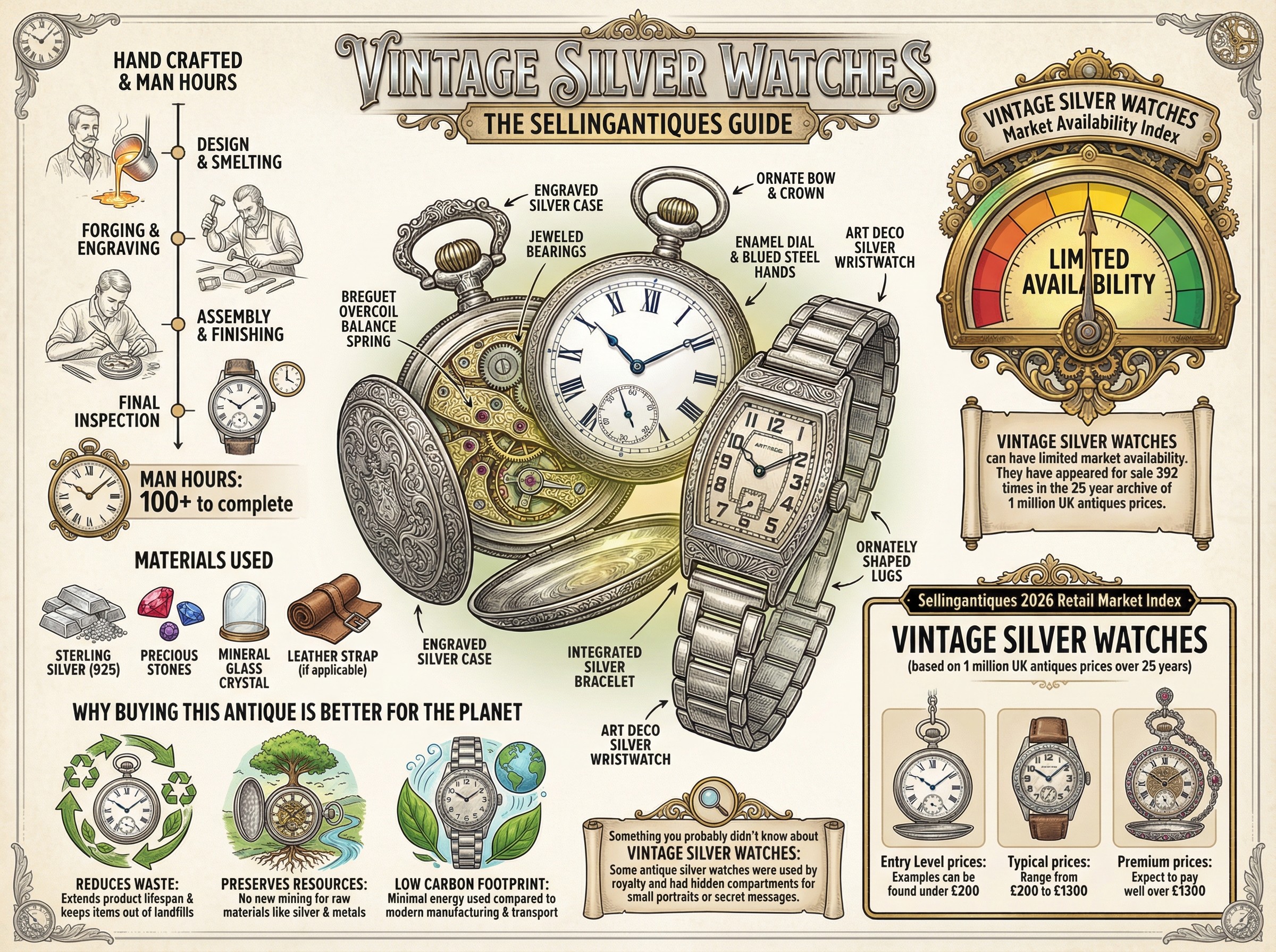 Vintage Silver Watches Guide Infographic
