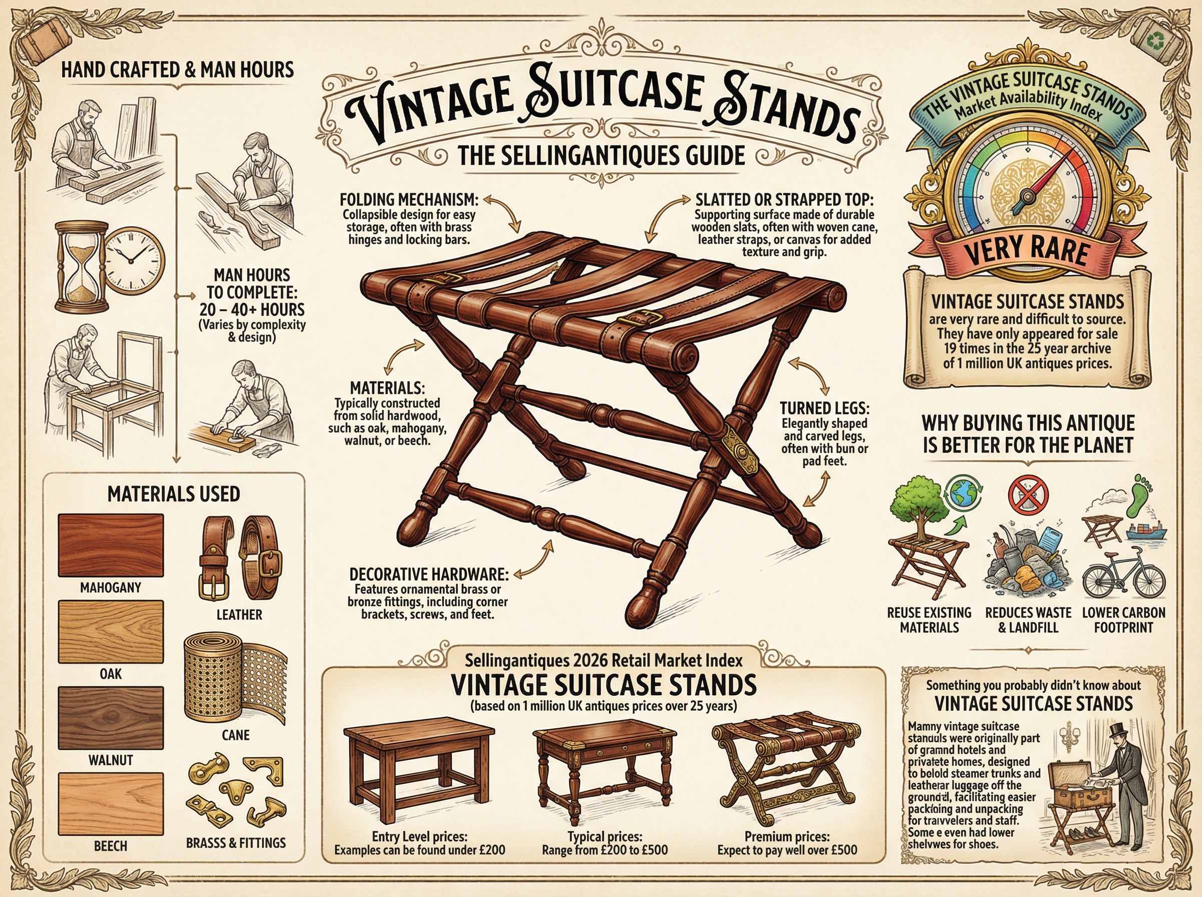 Vintage Suitcase Stands Guide Infographic
