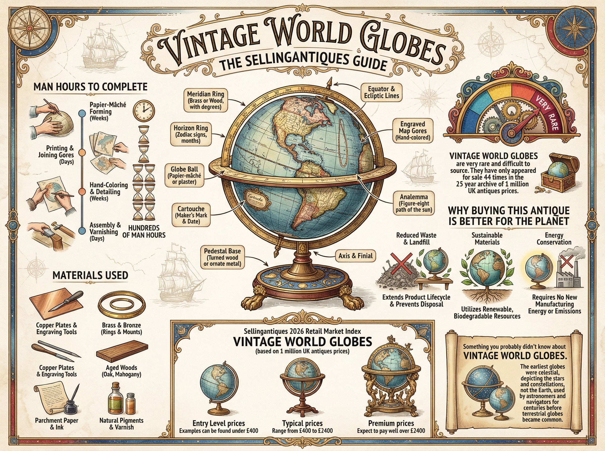 Vintage World Globes Guide Infographic
