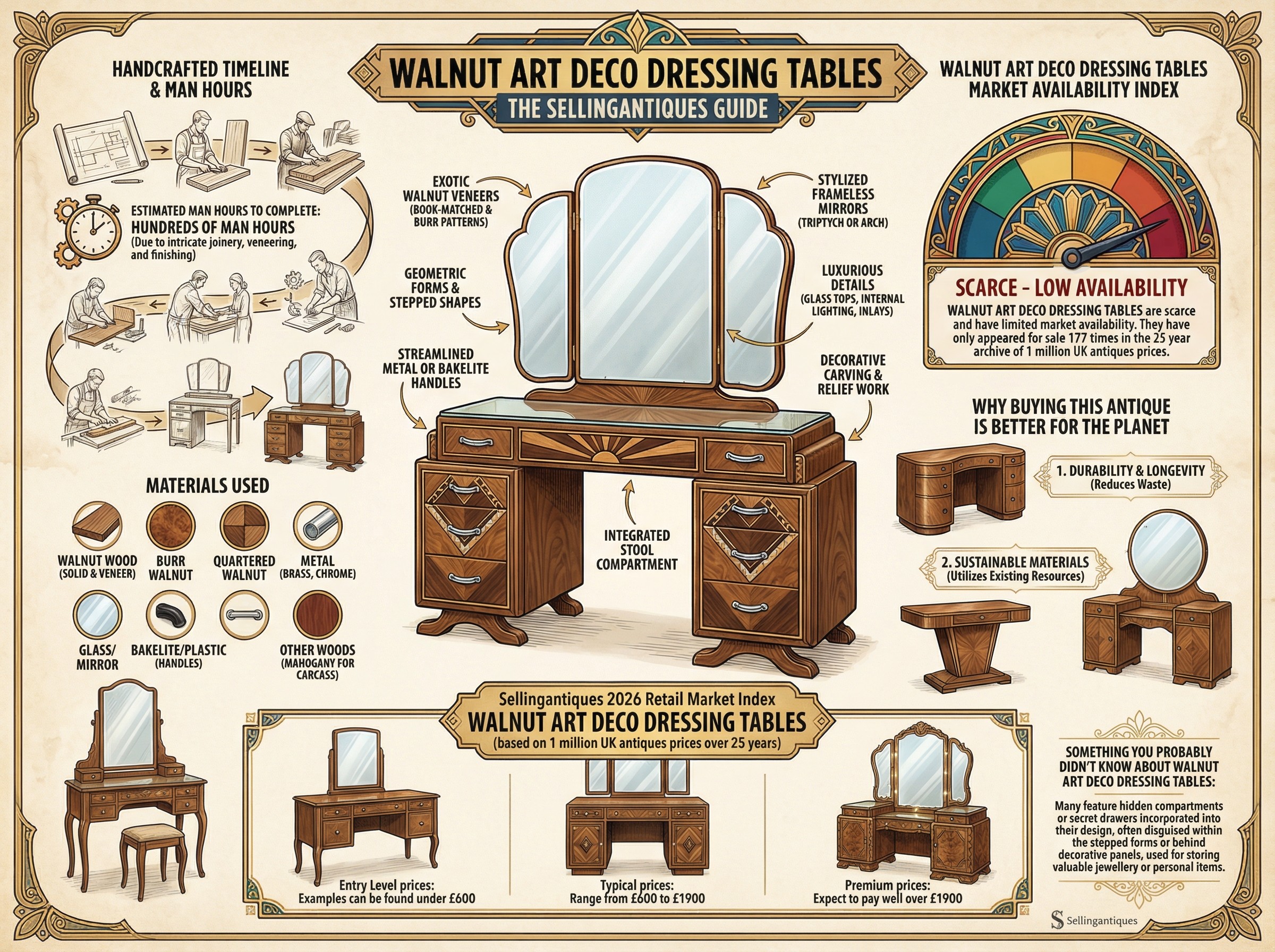 Walnut Art Deco Dressing Tables Guide Infographic