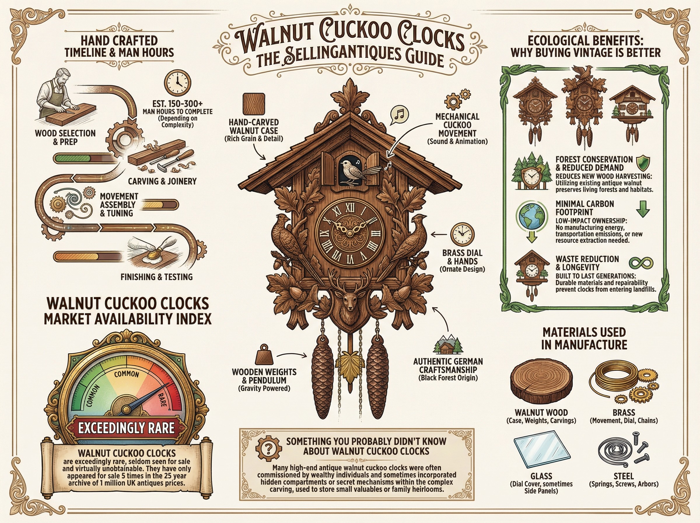 Walnut Cuckoo Clocks Guide Infographic