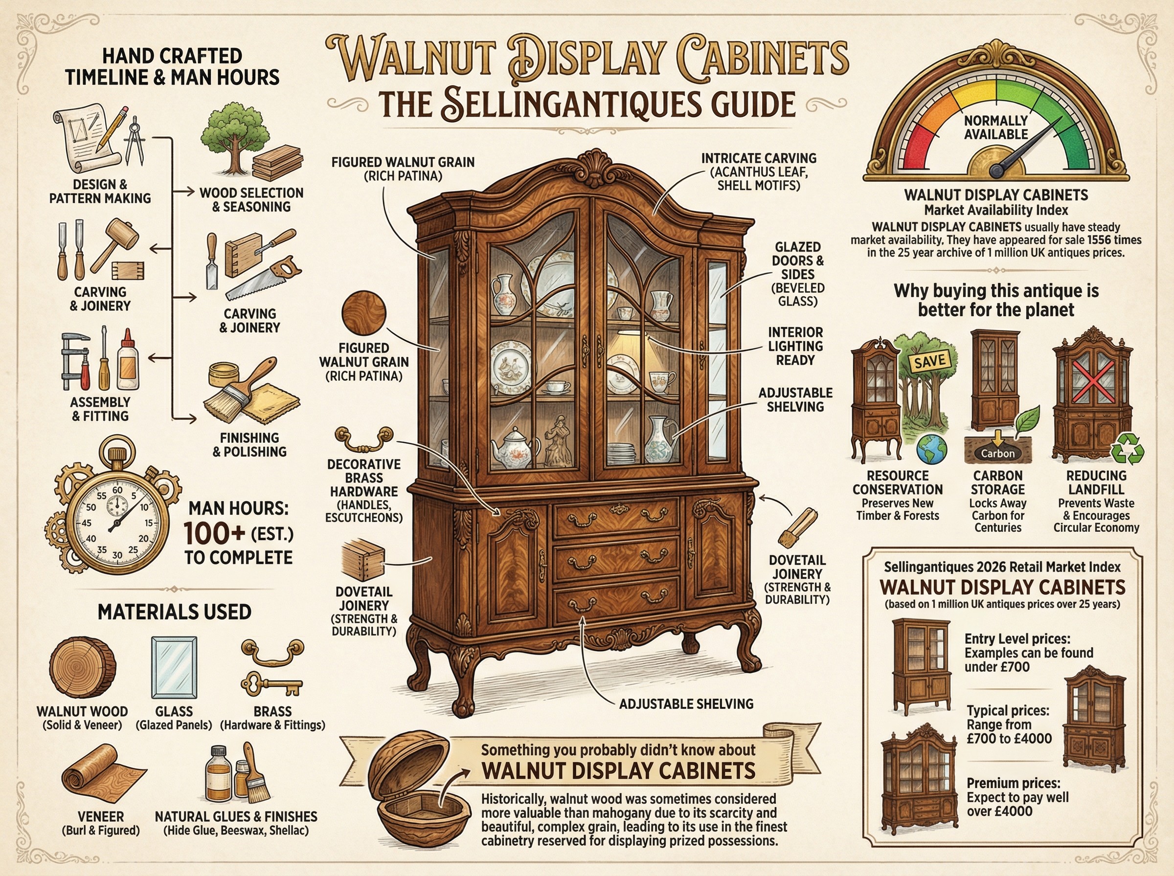 Walnut Display Cabinets Guide Infographic