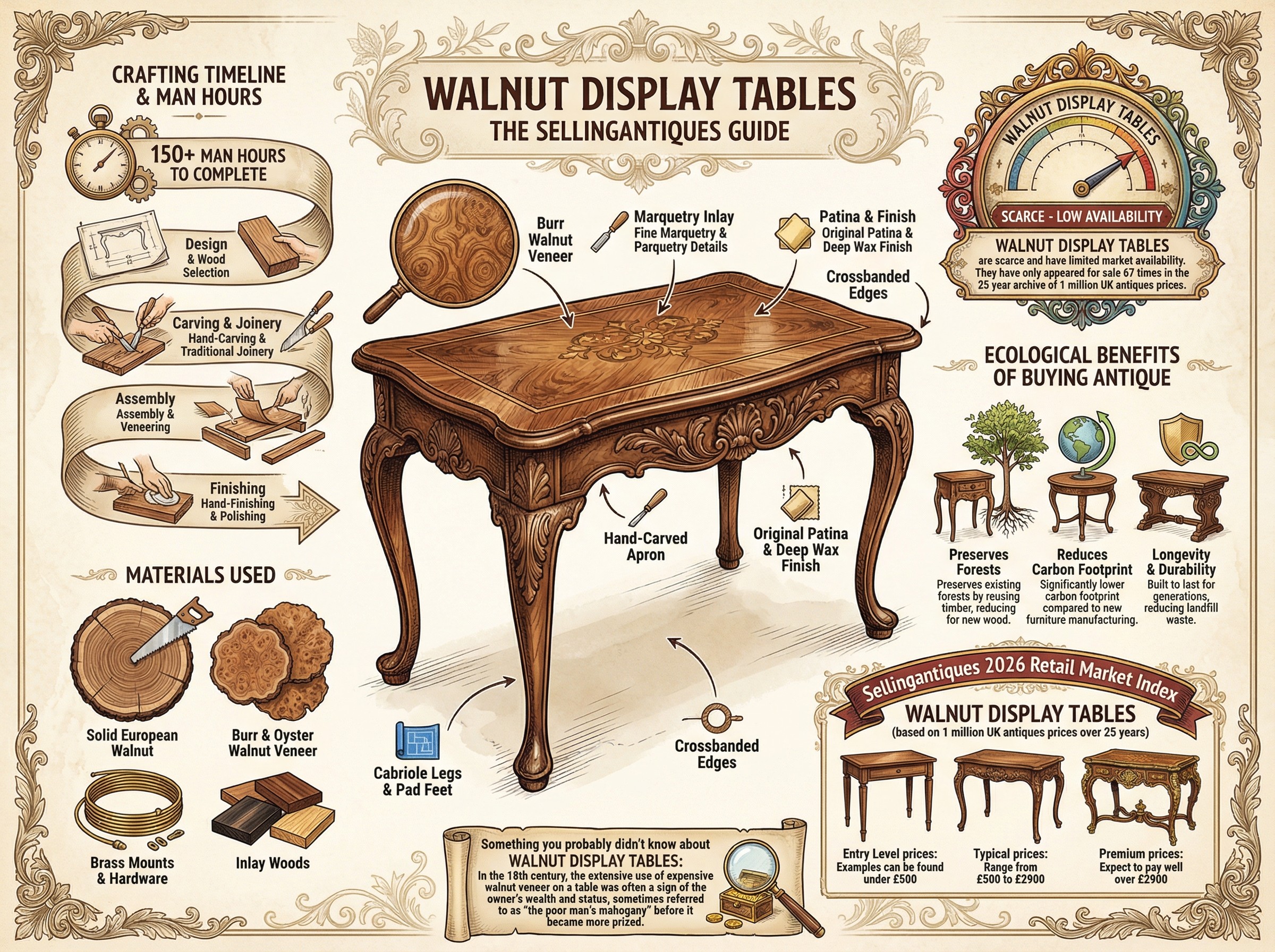 Walnut Display Tables Guide Infographic