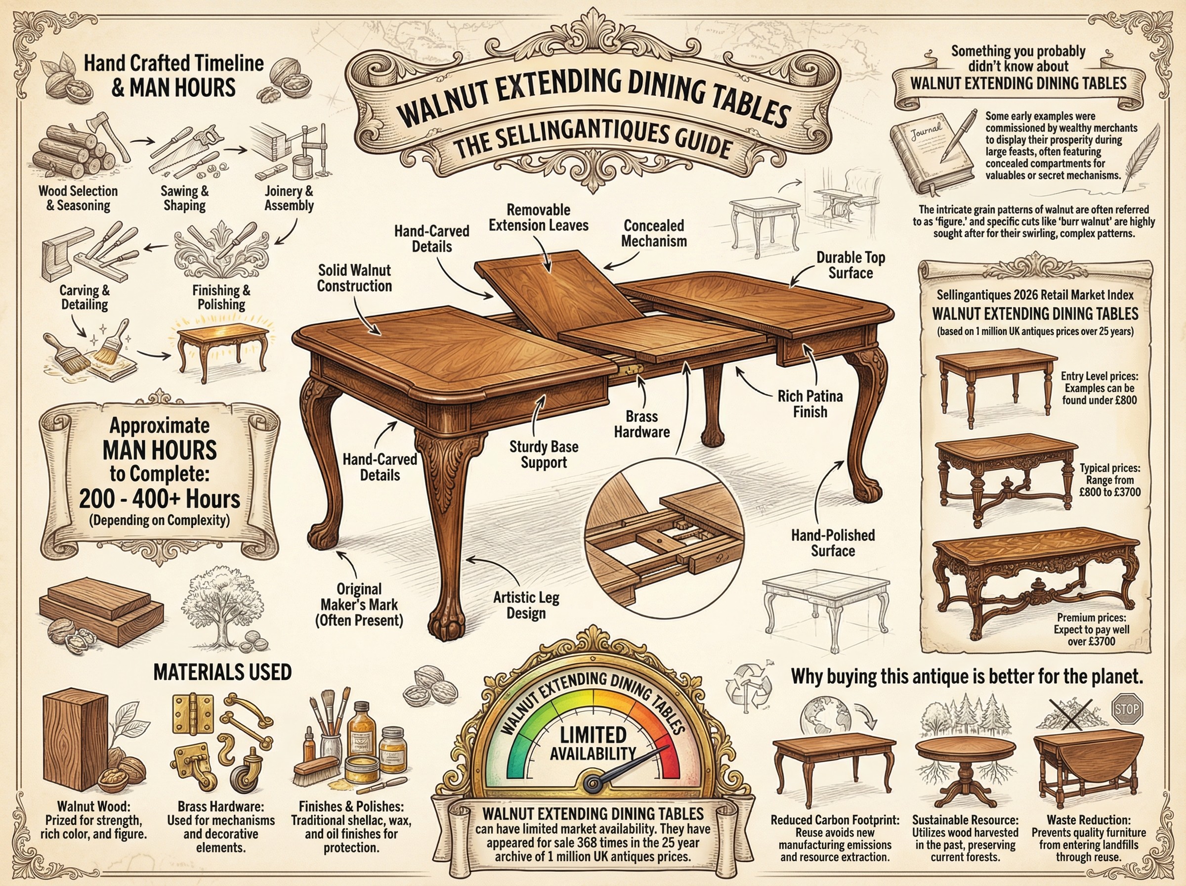 Walnut Extending Dining Tables Guide Infographic