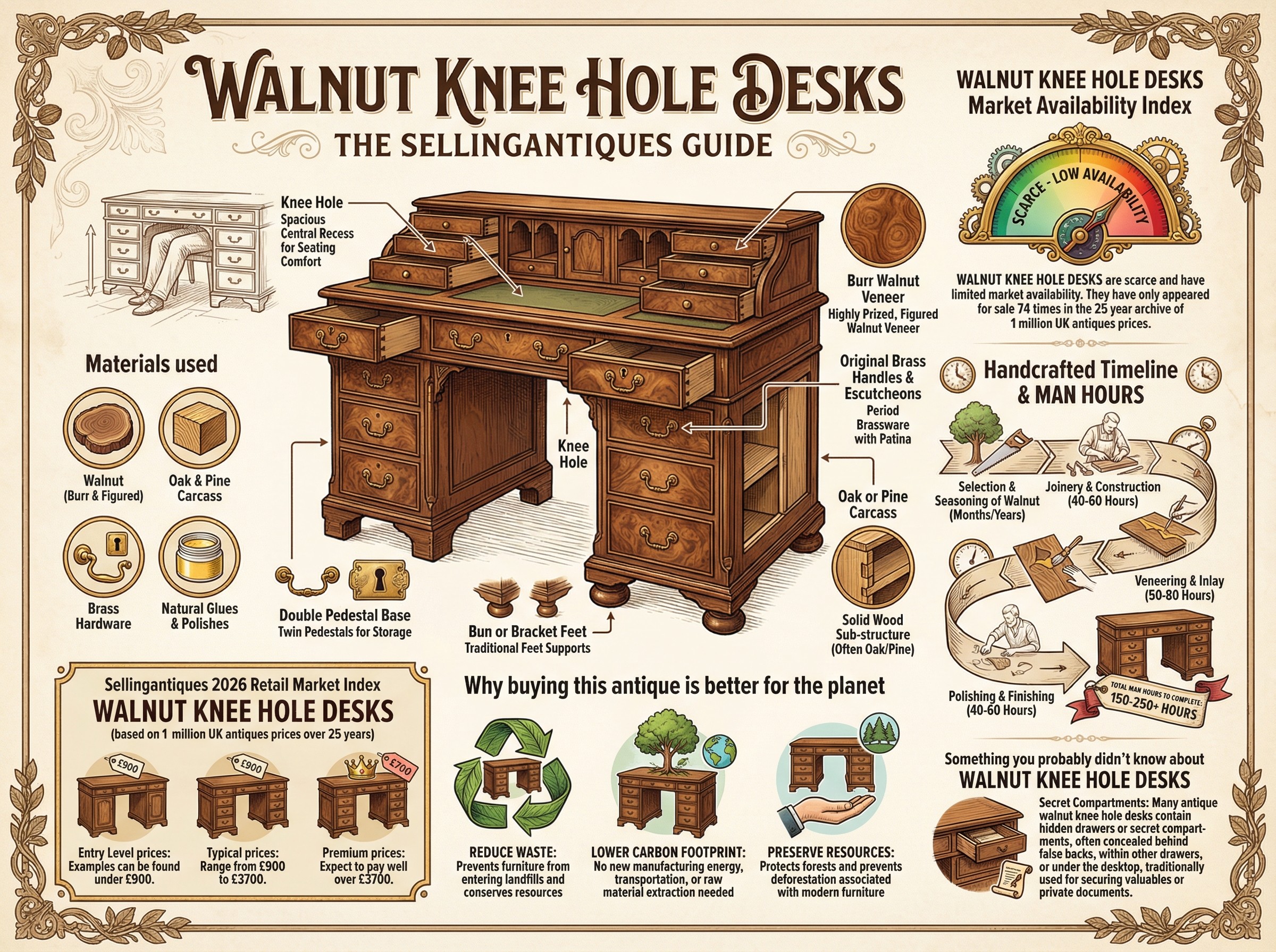 Walnut Knee Hole Desks Guide Infographic