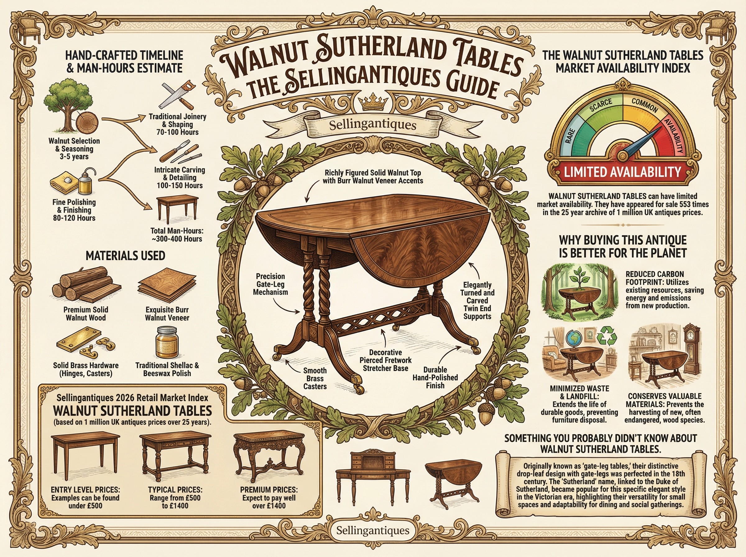 Walnut Sutherland Tables Guide Infographic