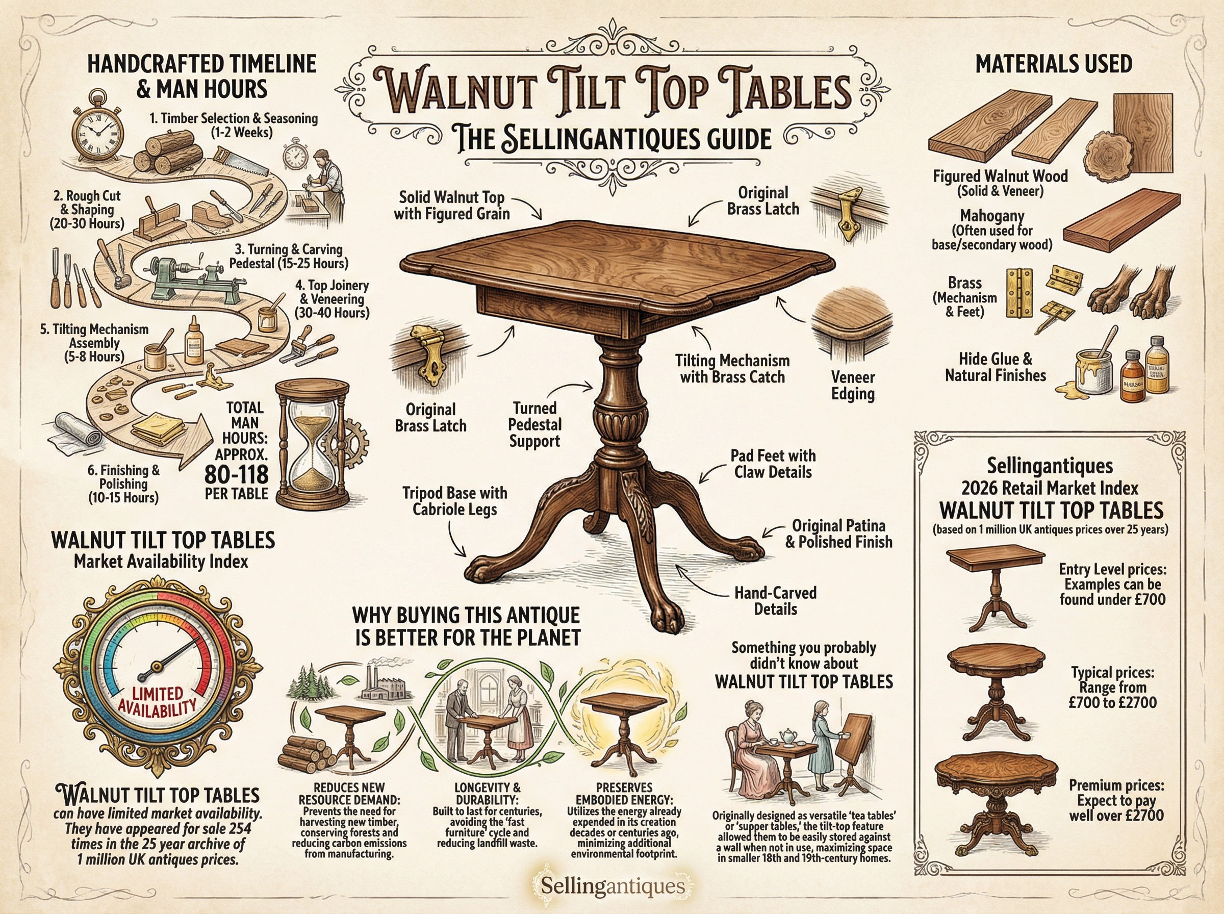 Walnut Tilt Top Tables Guide Infographic