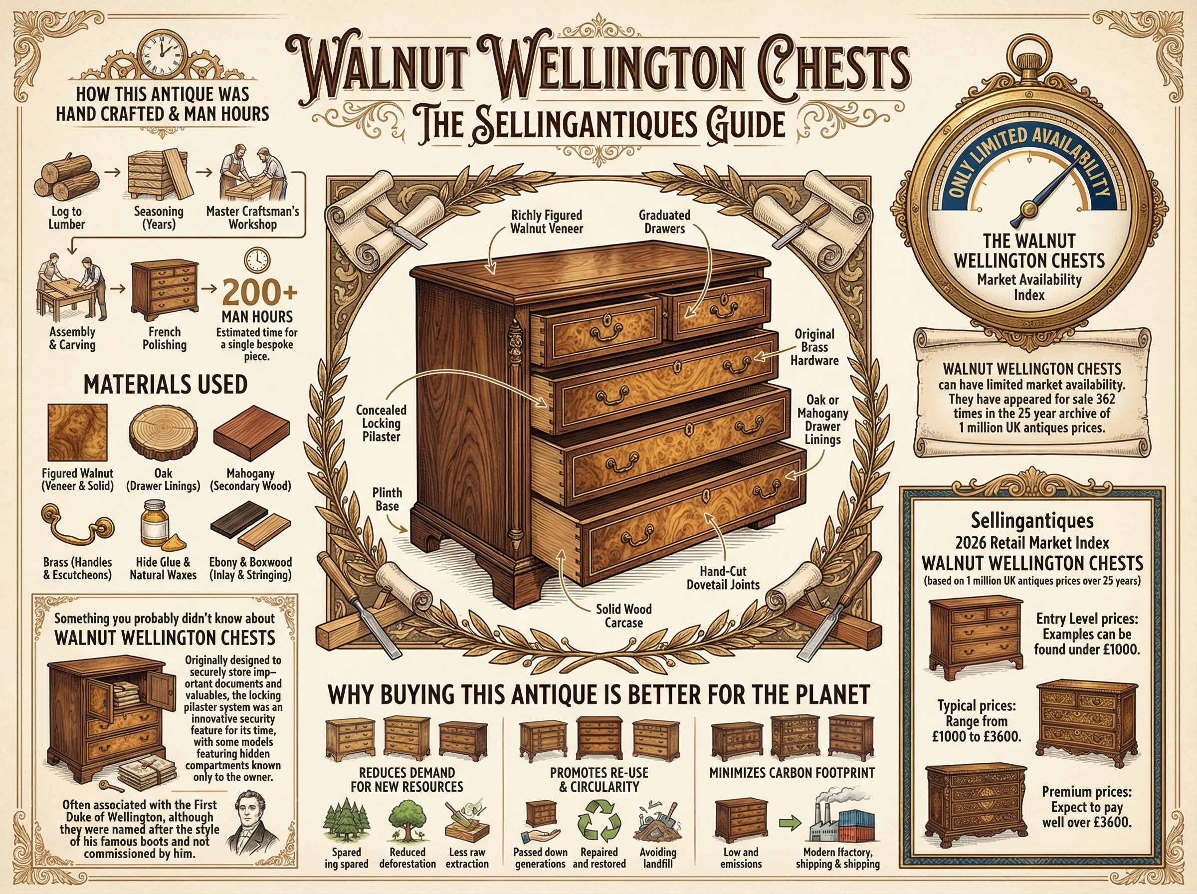 Walnut Wellington Chests Guide Infographic