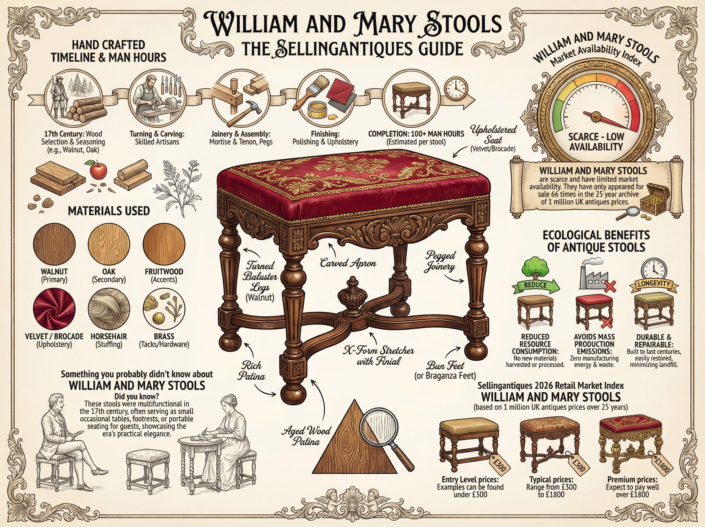 William And Mary Stools Guide Infographic