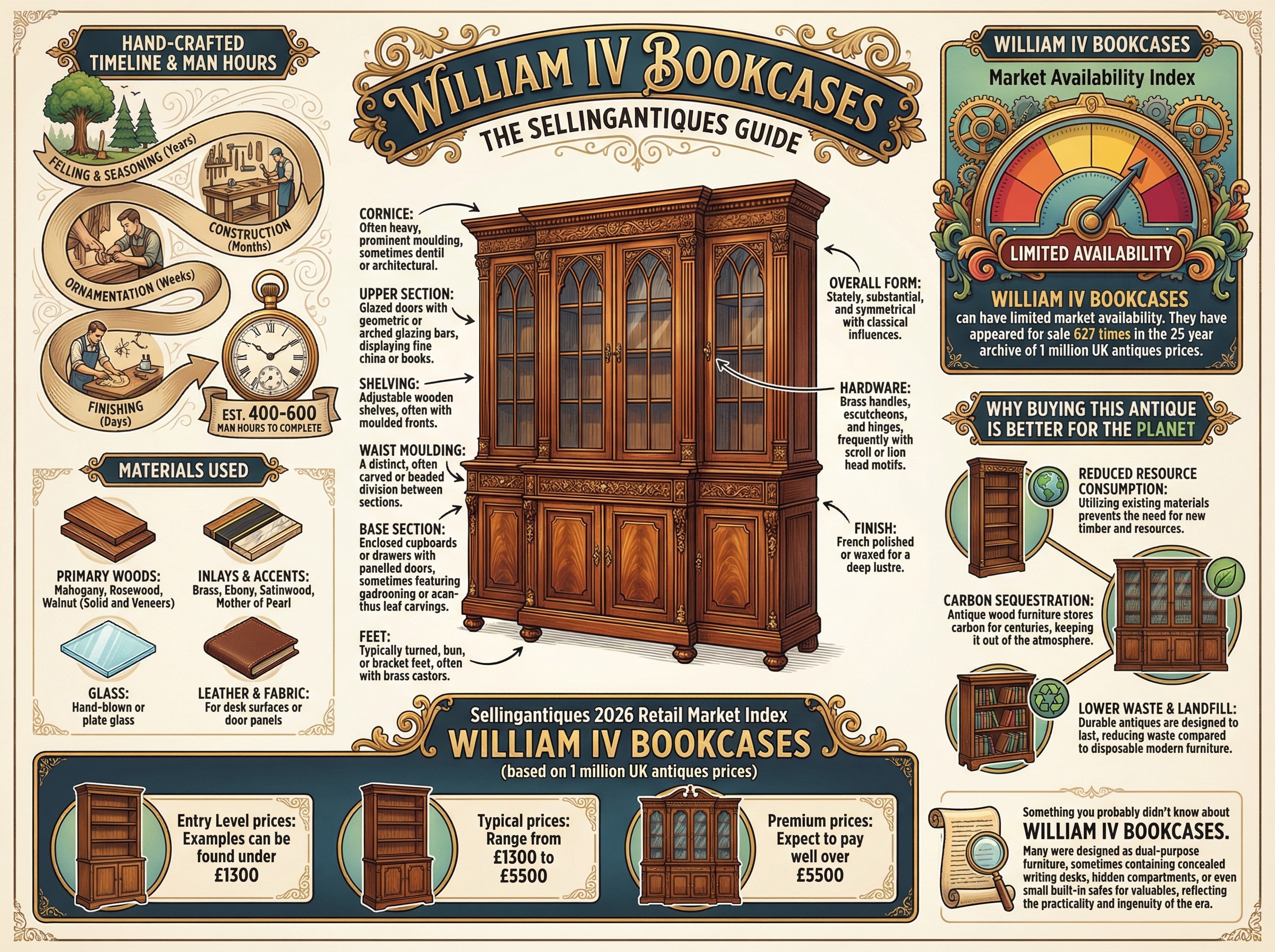 William Iv Bookcases Guide Infographic