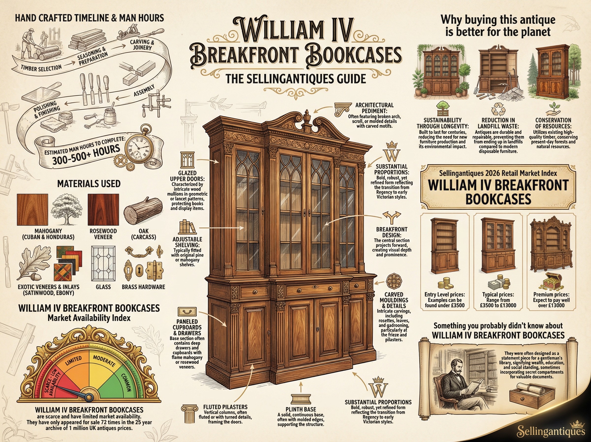 William Iv Breakfront Bookcases Guide Infographic