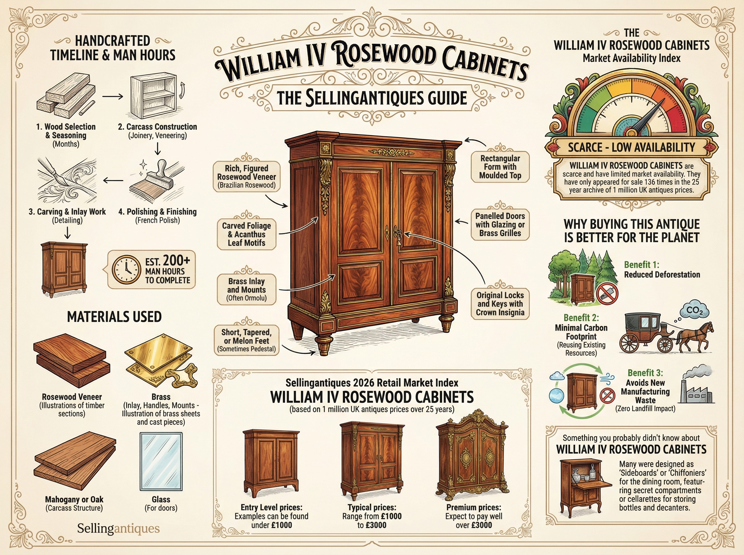 William Iv Rosewood Cabinets Guide Infographic
