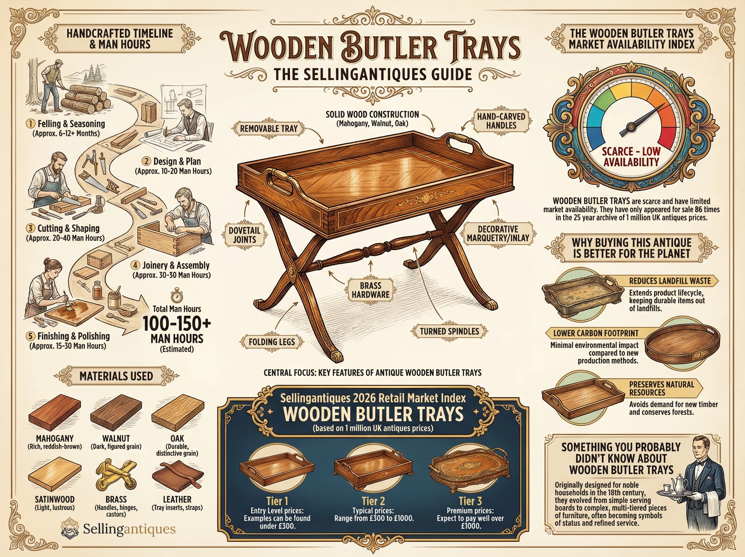 Wooden Butler Trays Guide Infographic
