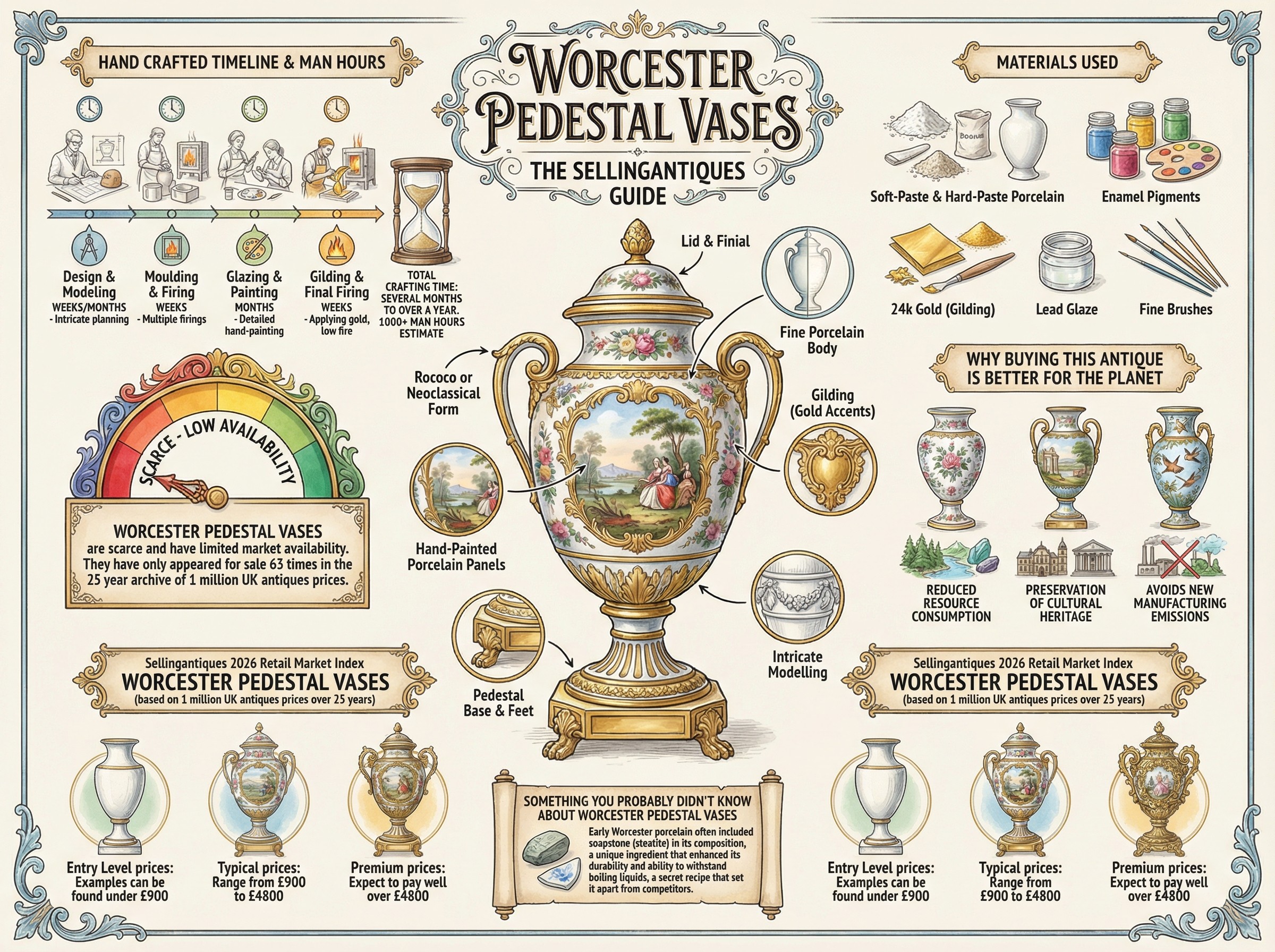 Worcester Pedestal Vases Guide Infographic
