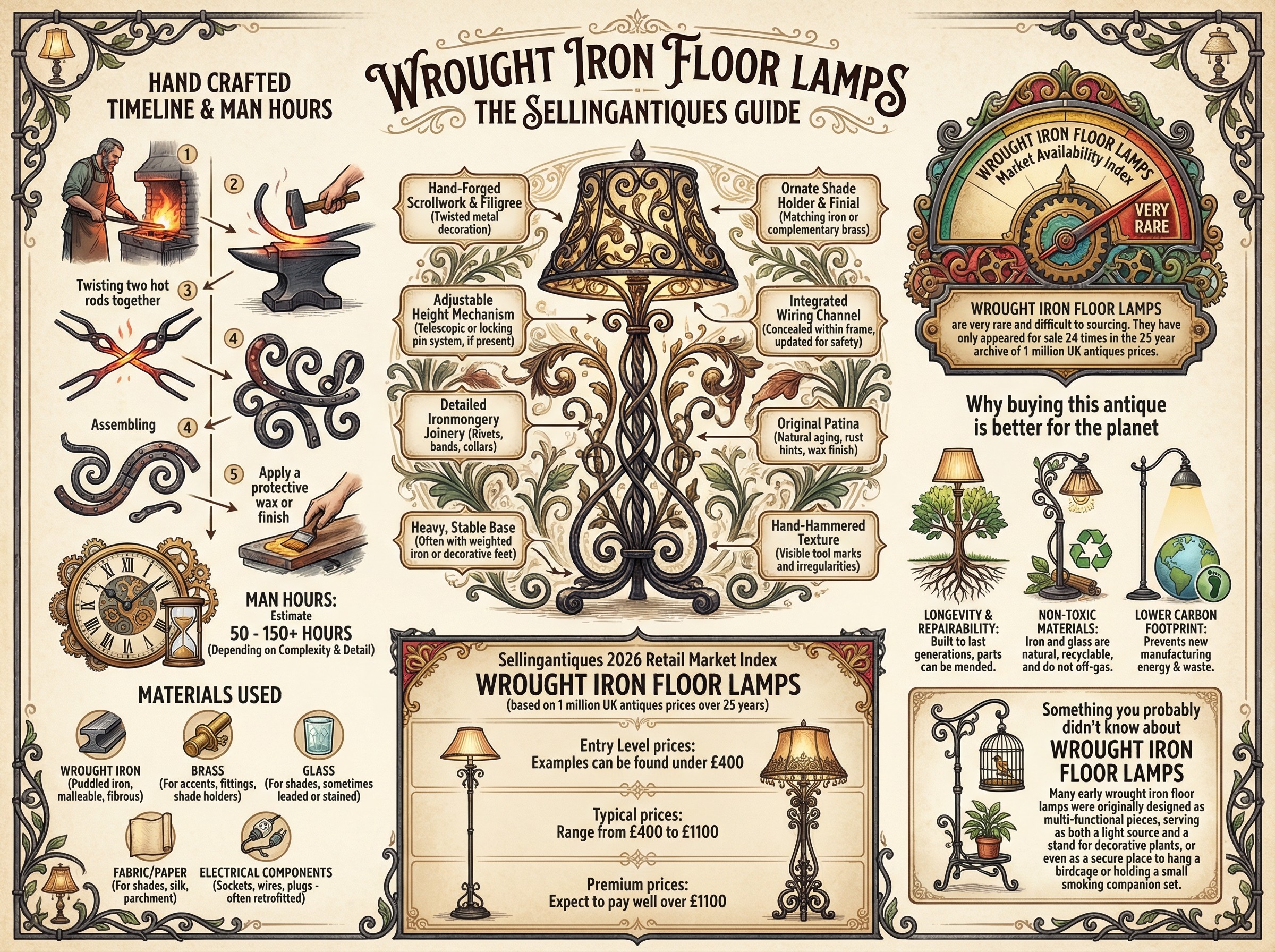 Wrought Iron Floor Lamps Guide Infographic