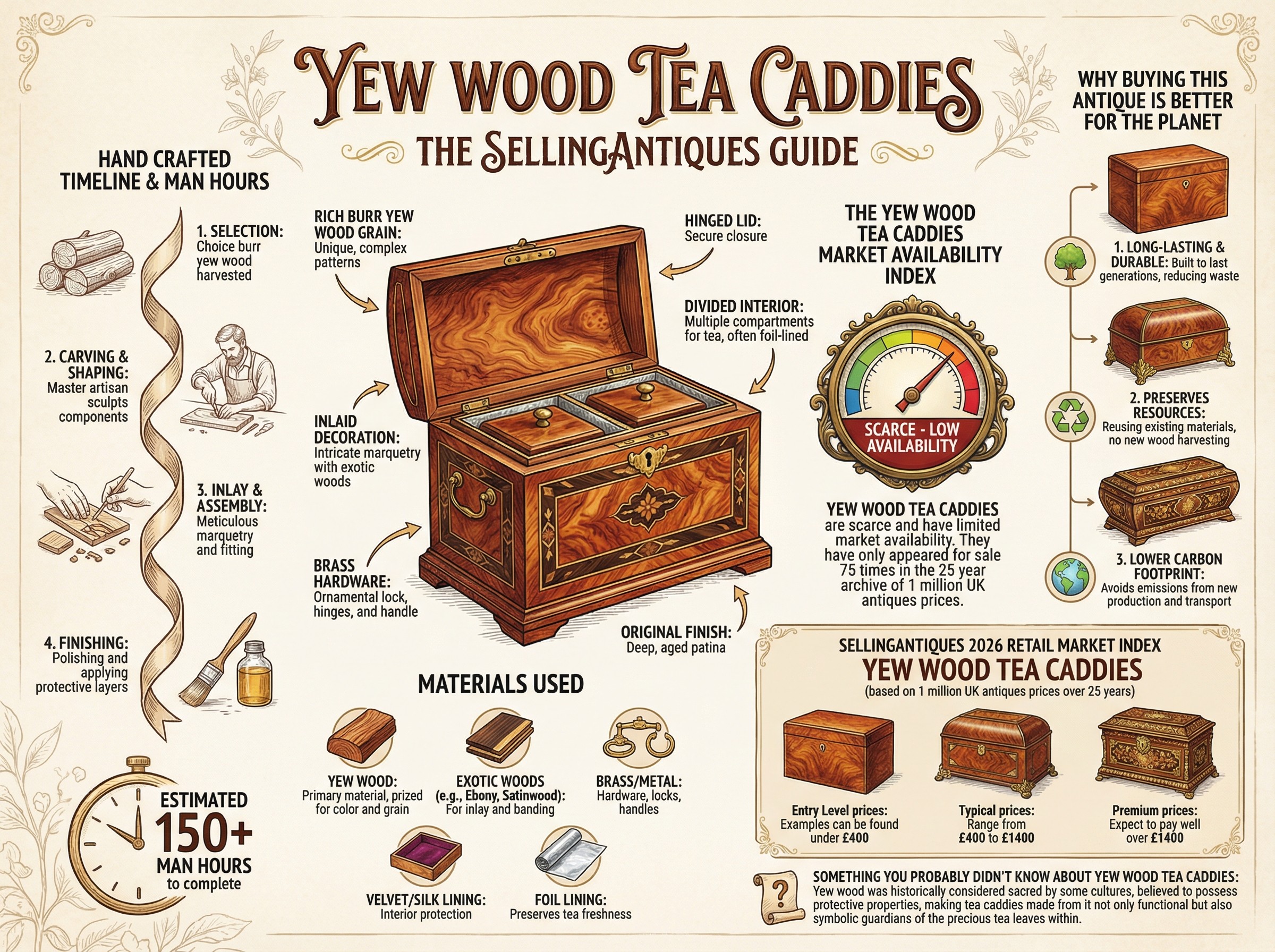 Tea Making Caddy The Sellingantiques Guide to Yew Wood Tea Caddies