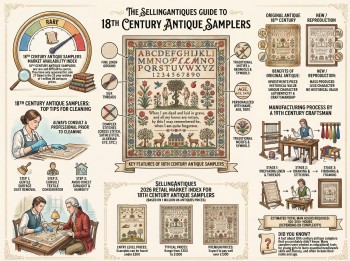 18th Century Antique Samplers Guide Infographic