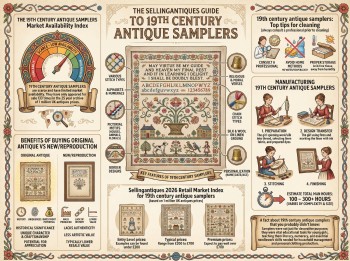 19th Century Antique Samplers Guide Infographic