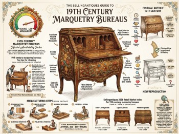 19th Century Marquetry Bureaus Guide Infographic