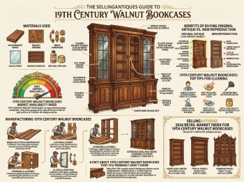 19th Century Walnut Bookcases Guide Infographic