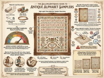 Antique Alphabet Samplers Guide Infographic