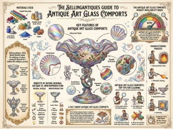 Antique Art Glass Comports Guide Infographic