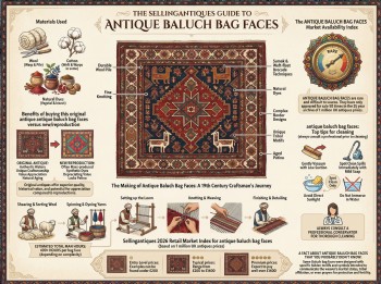 Antique Baluch Bag Faces Guide Infographic