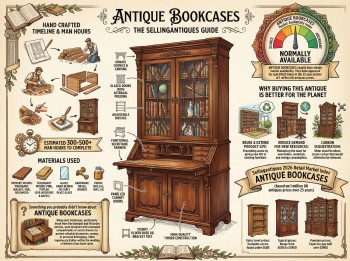 Antique Bookcases Guide Infographic