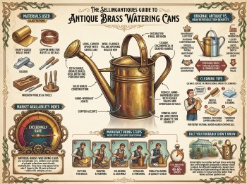 Antique Brass Watering Cans Guide Infographic