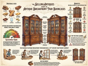 Antique Breakfront Pair Bookcases Guide Infographic